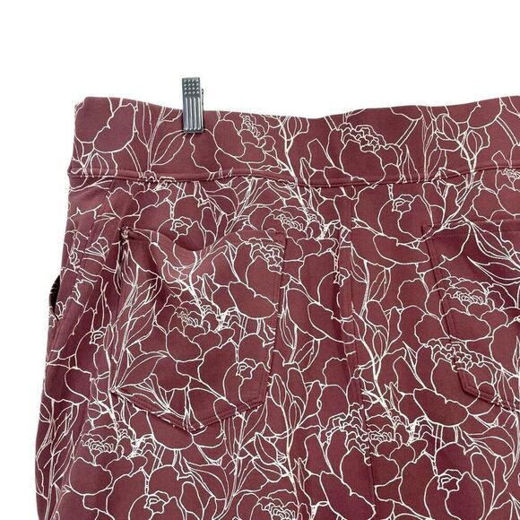 Duluth Trading floral pencil skorts skirt Size XL pink mauve white - Picture 3 of 8
